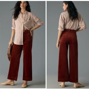 NWT Anthropologie Maeve Colette Wide Leg Corduroy Cropped Pants